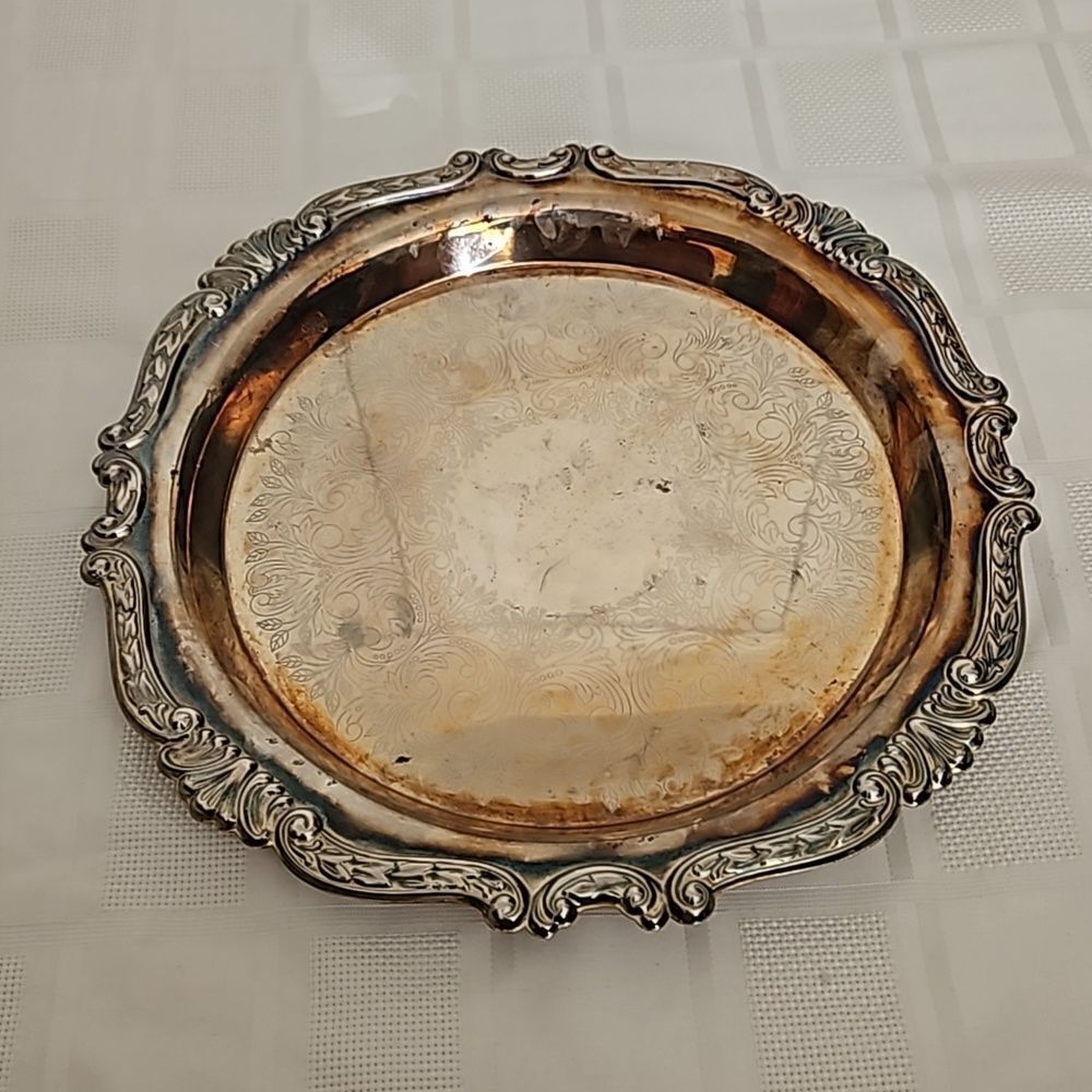 E.P Steel Vintage Silver Platter 13"-13"